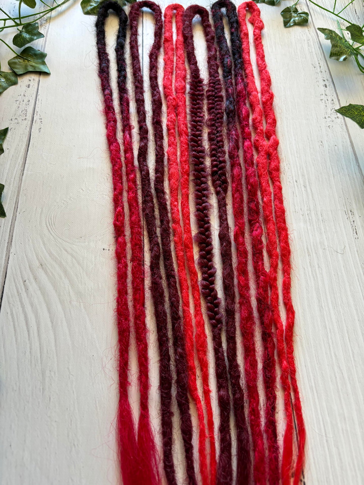 Set of 6 Grungey Red Double Ended Extensions