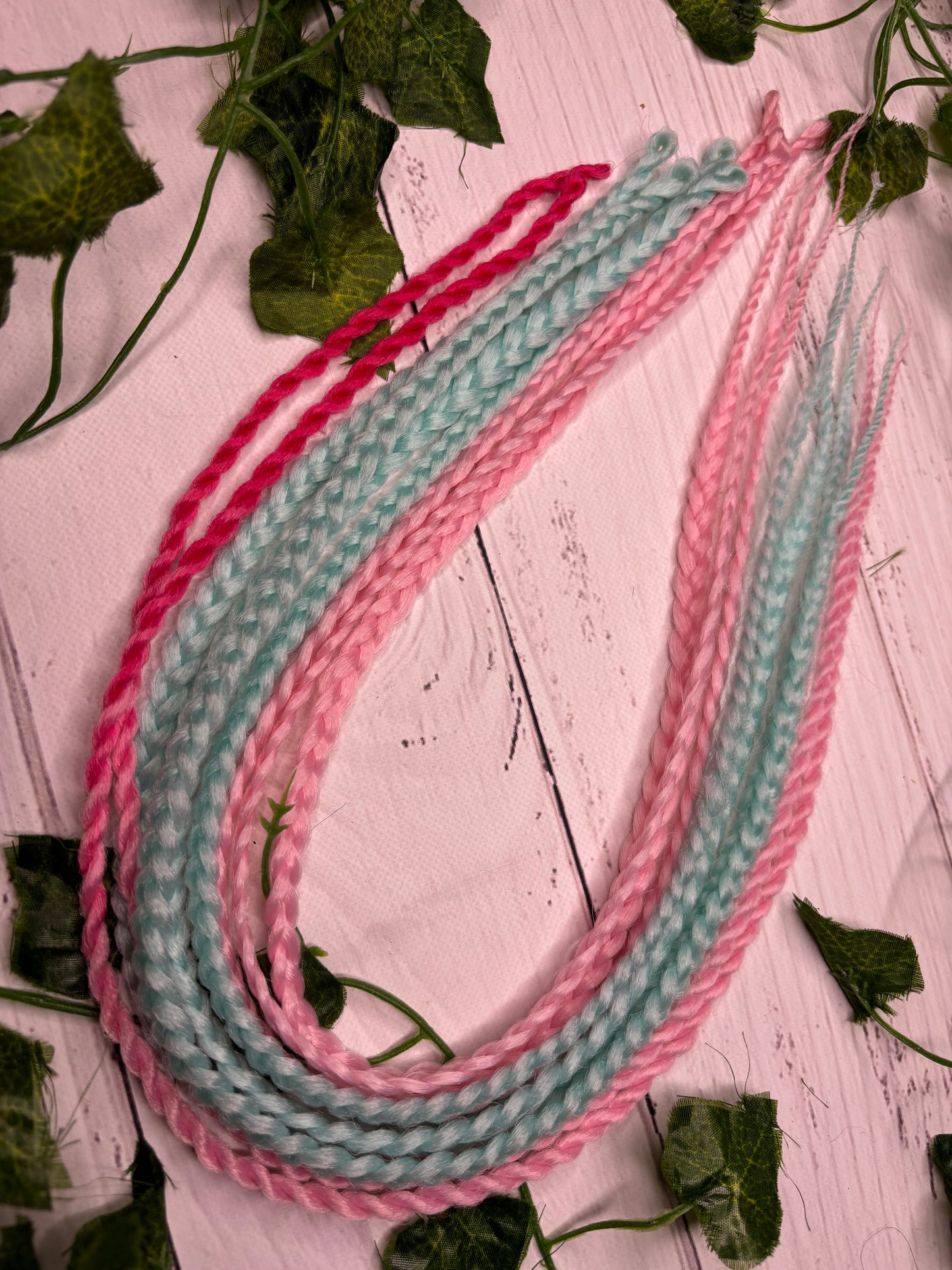 Set of 9, 60-64 Soft Pastel Synthetic Extensions