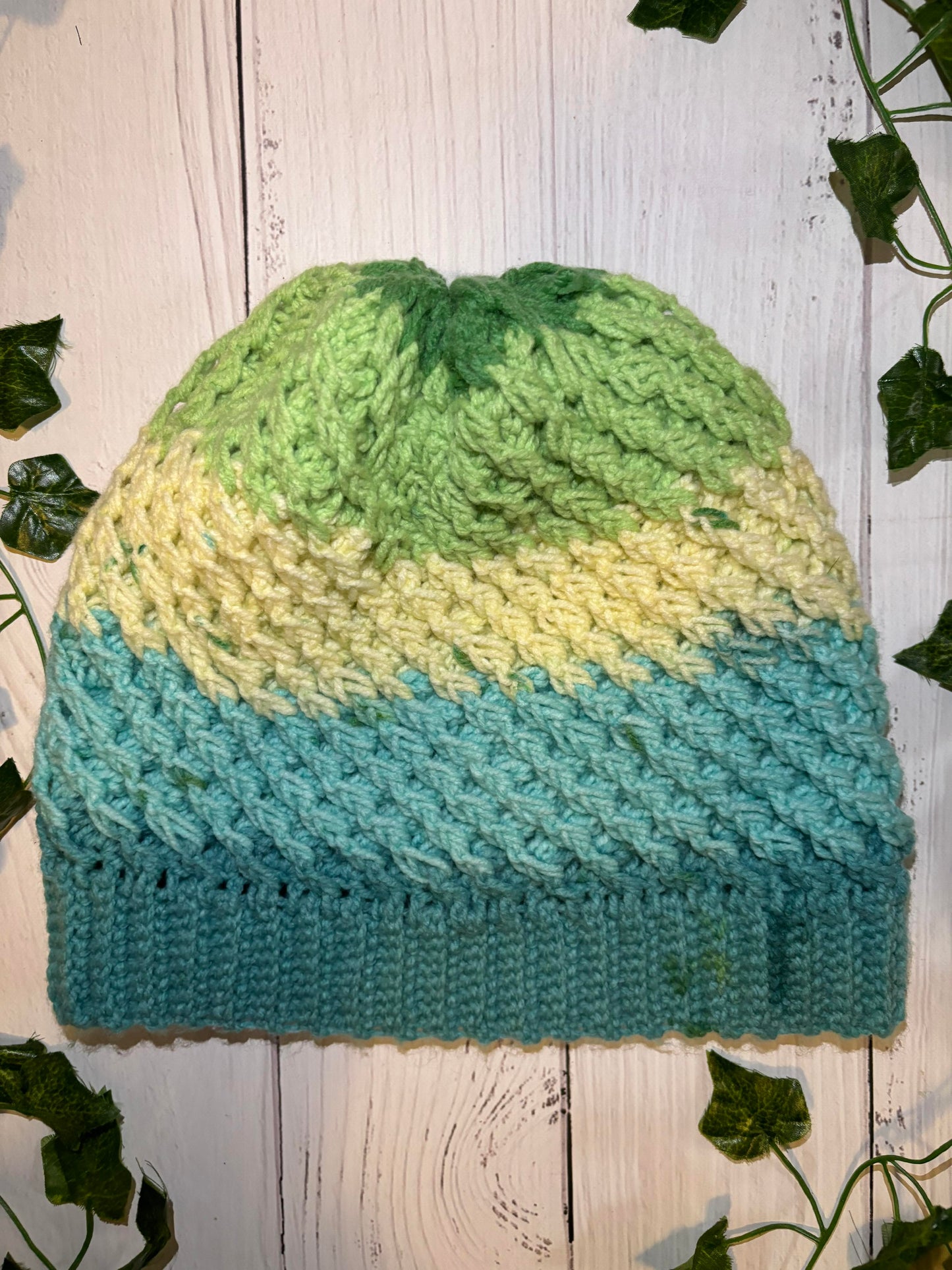 Blue Green Handmade Beanie