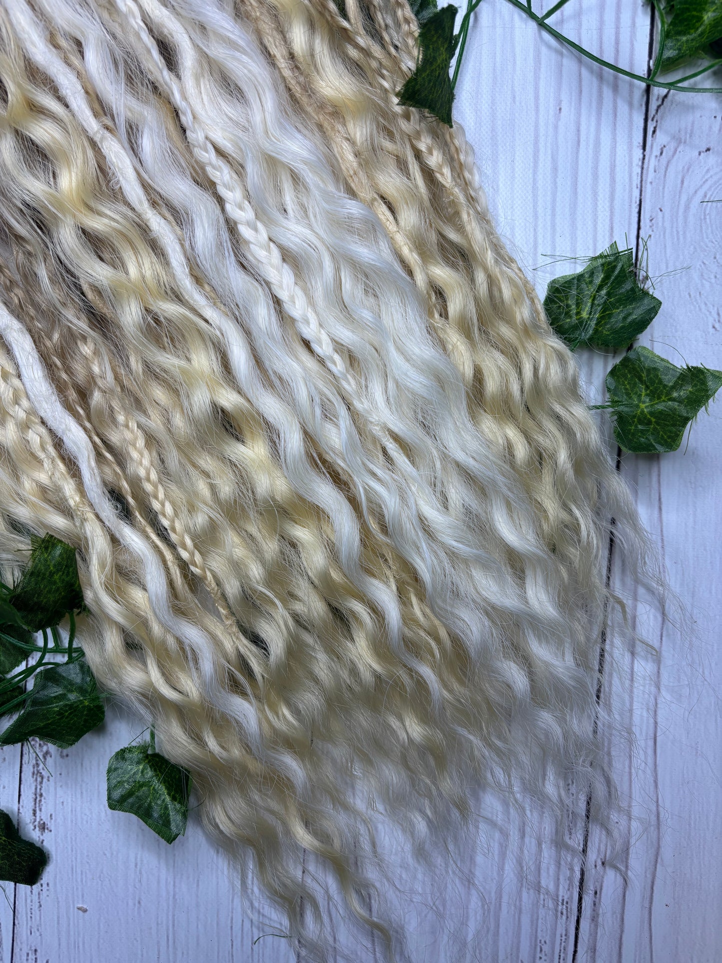 Set of 28 Blonde Mixed Texture Synthetic Dreadlock Extensions (only available for online purchase)