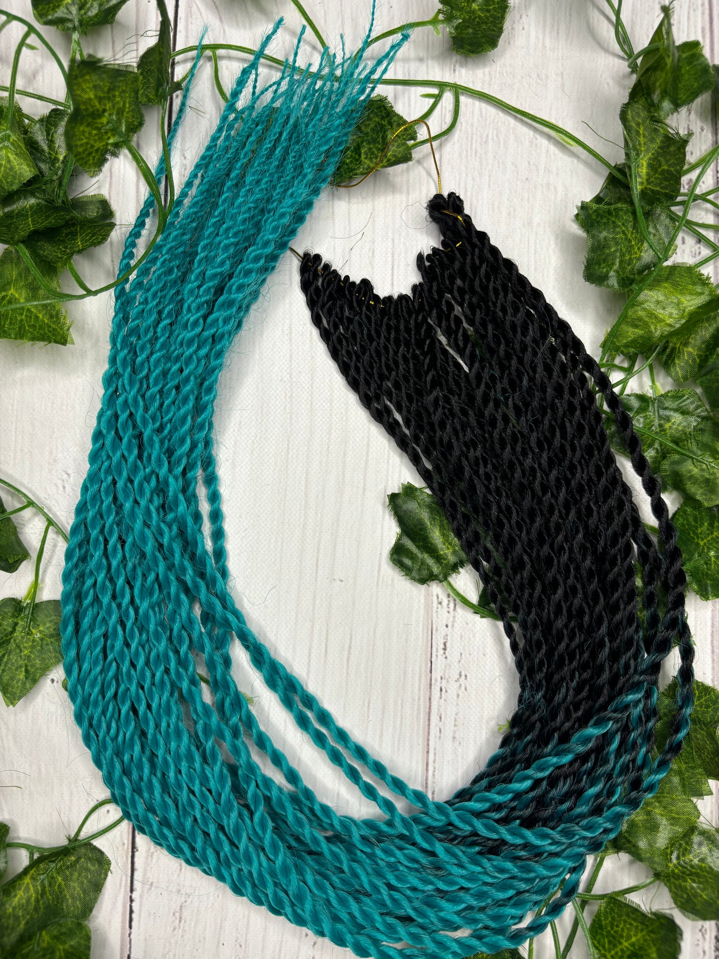 Black - Teal Reusable Twisted Braids