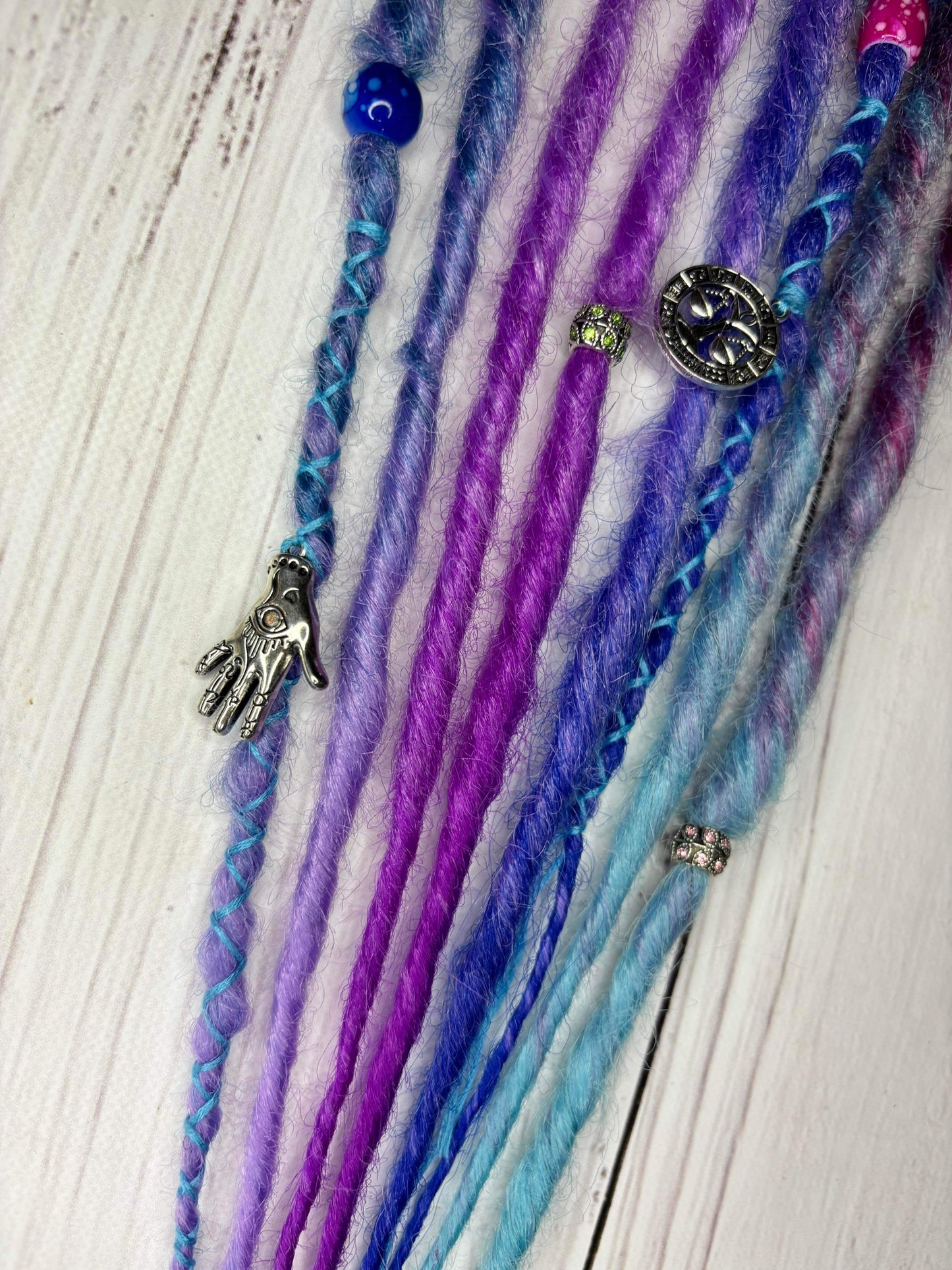 Set of 4, 50-55cm Blue and Purple Synthetic Extensions