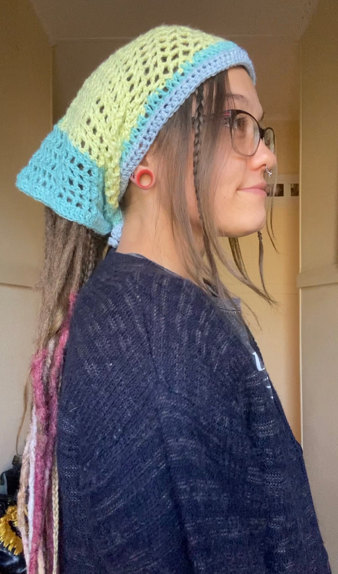 Blue & Yellow Handmade Bandana