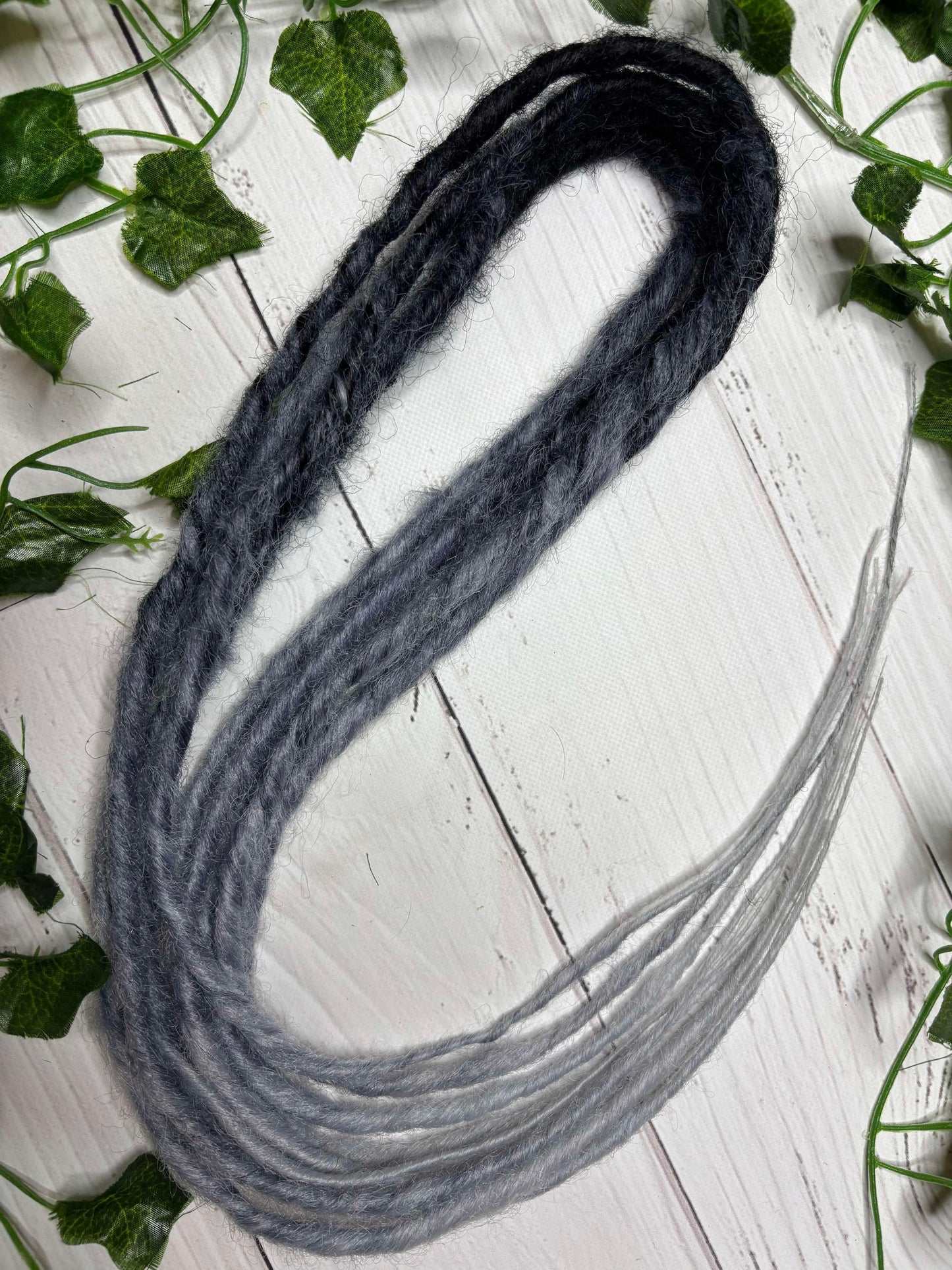 Set of 5, 55-59cm Black - Grey Twisted Synthetic Extensions (only available for online purchase)
