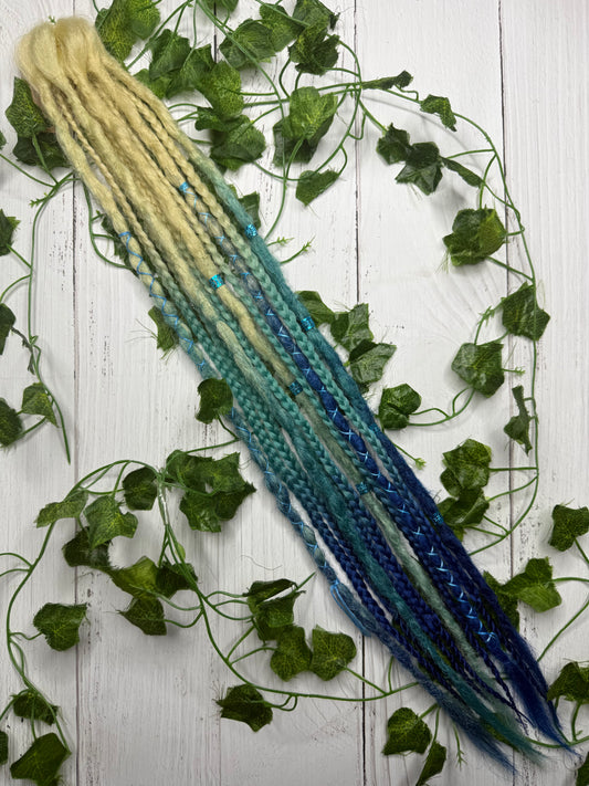 Set of 11, 59-63cm Blonde to Blue Synthetic Extensions (only available for online purchase)