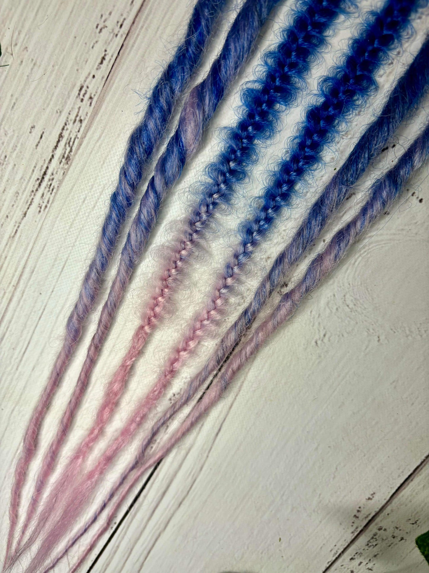 Set of 3, 55-60cm Blue Pink and Grey Synthetic Extensions (only available for online purchase)