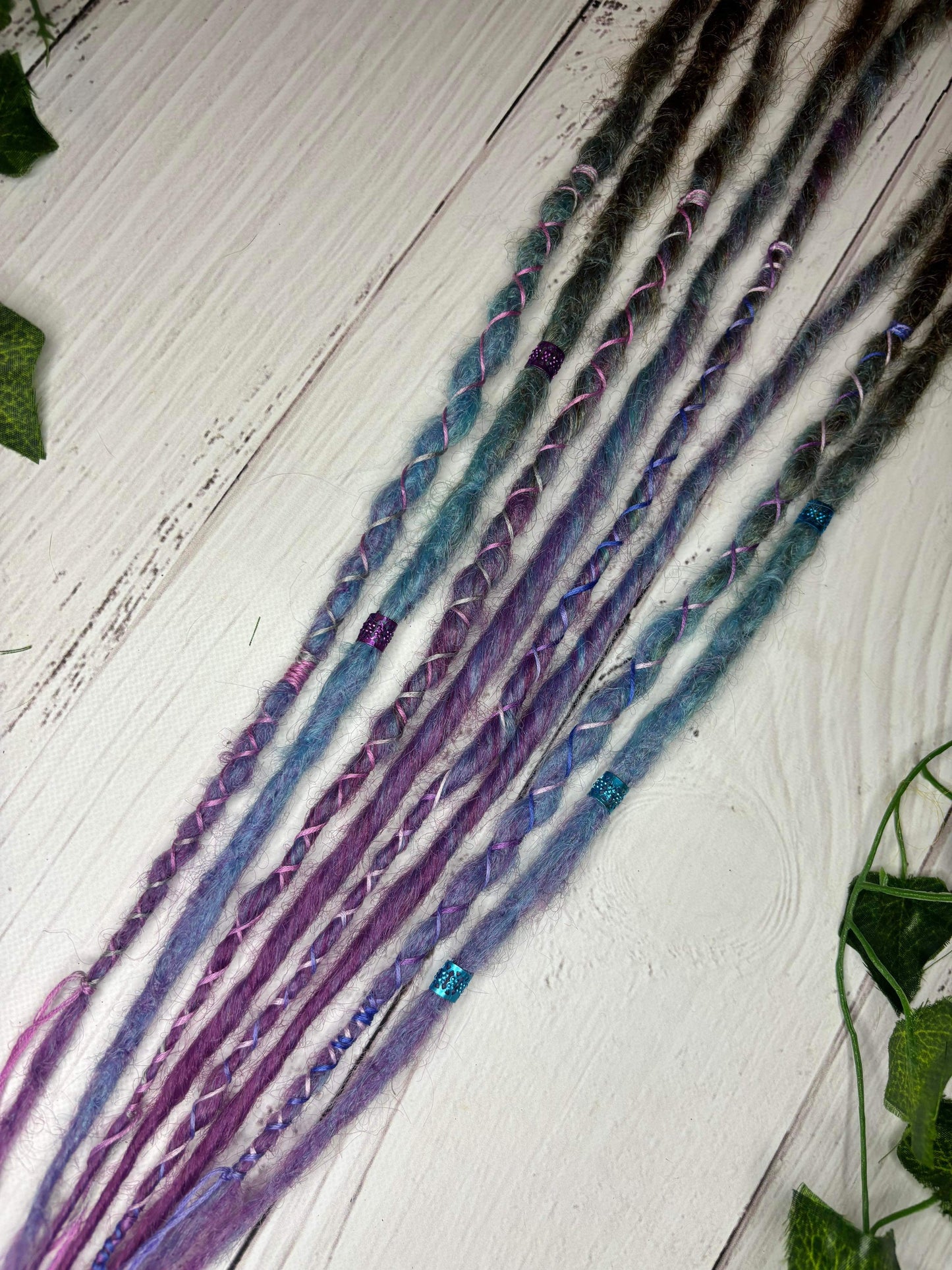 Set of 4, 48-54cm Brown to Blue/Purple Synthetic Extensions