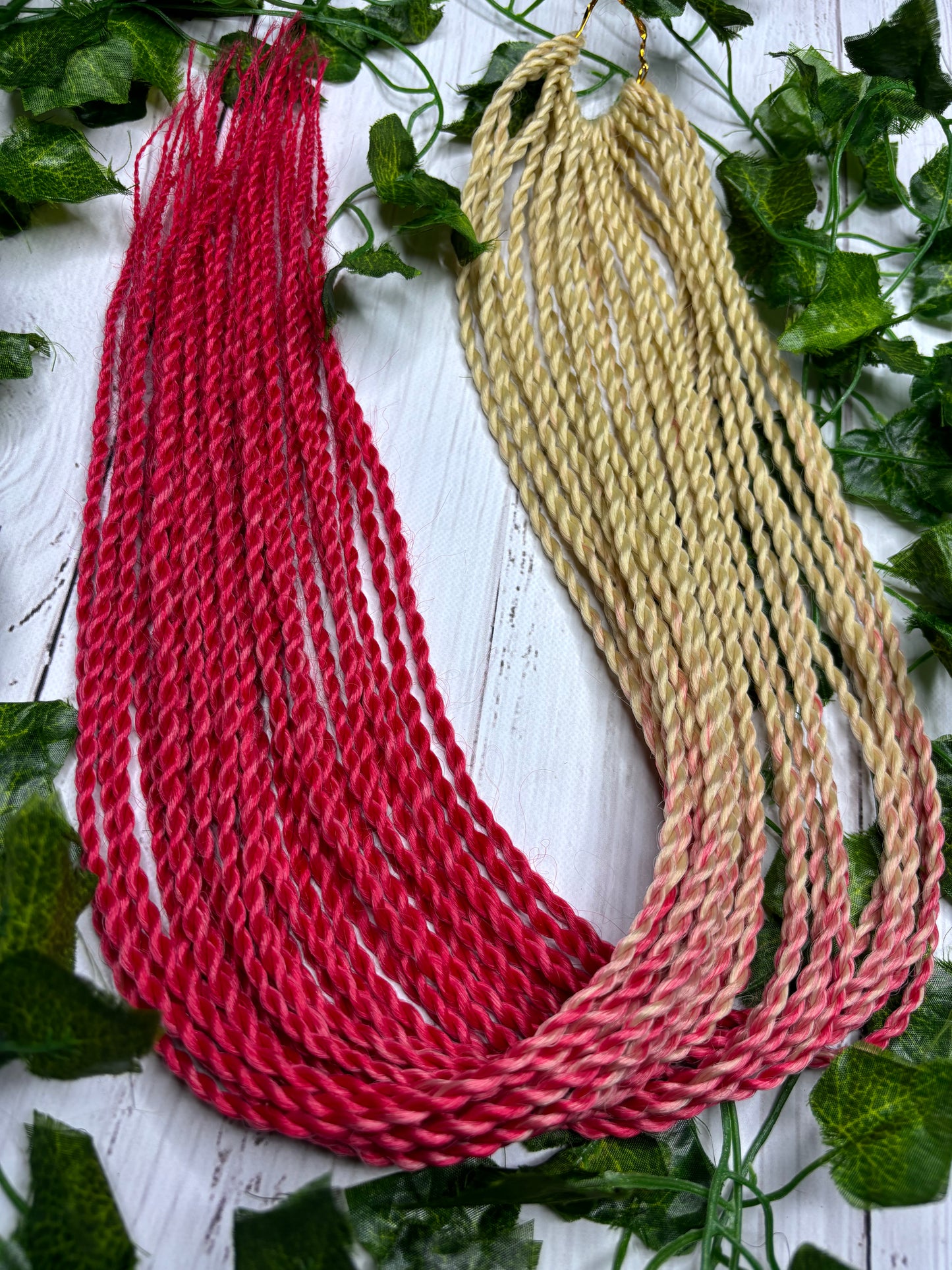 Blonde - Pink Reusable Twisted Braids