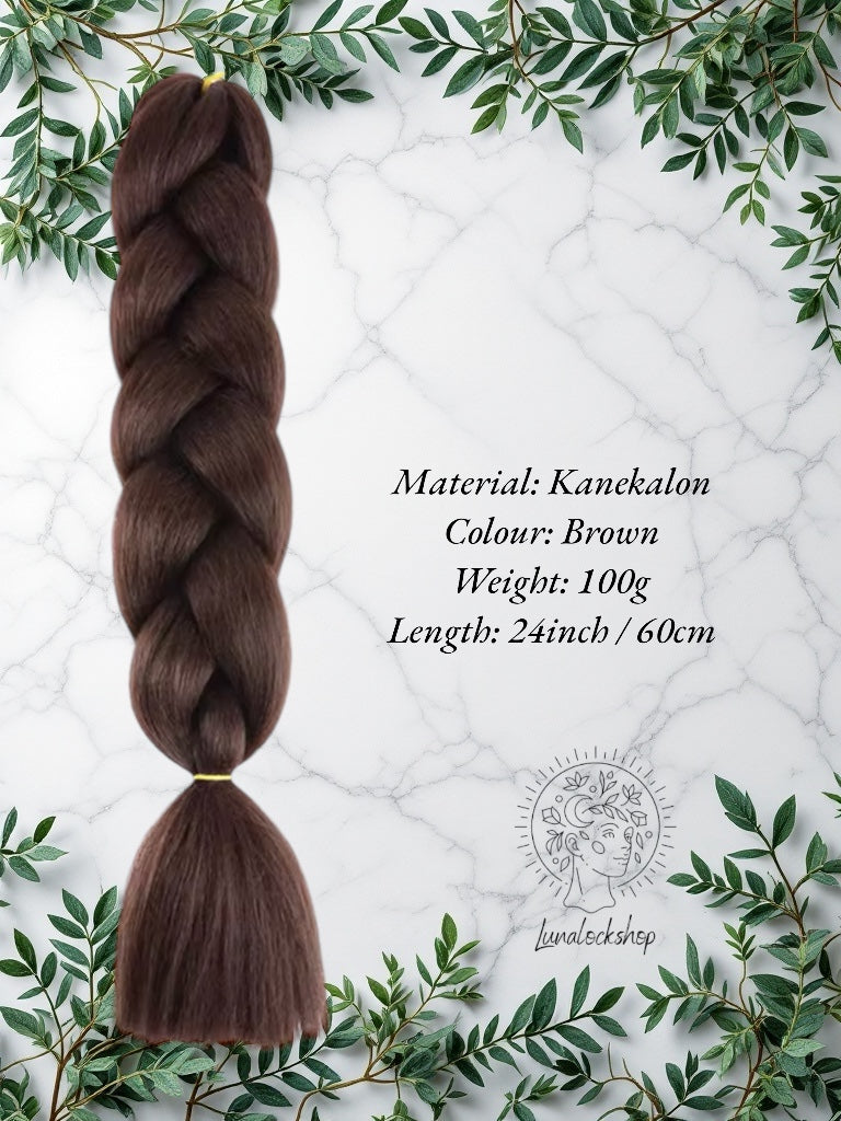 Brown Kanekalon Synthetic Hair 60cm 100g (only available for online purchase)