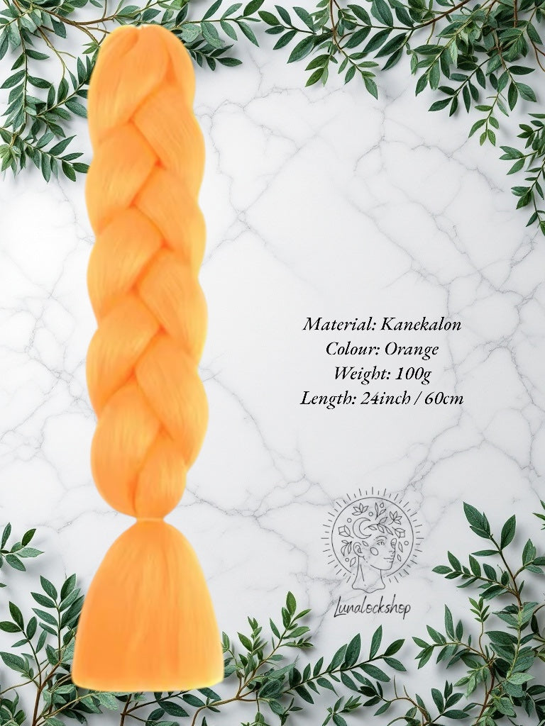 Orange Kanekalon Synthetic Hair 60cm 100g (only available for online purchase)