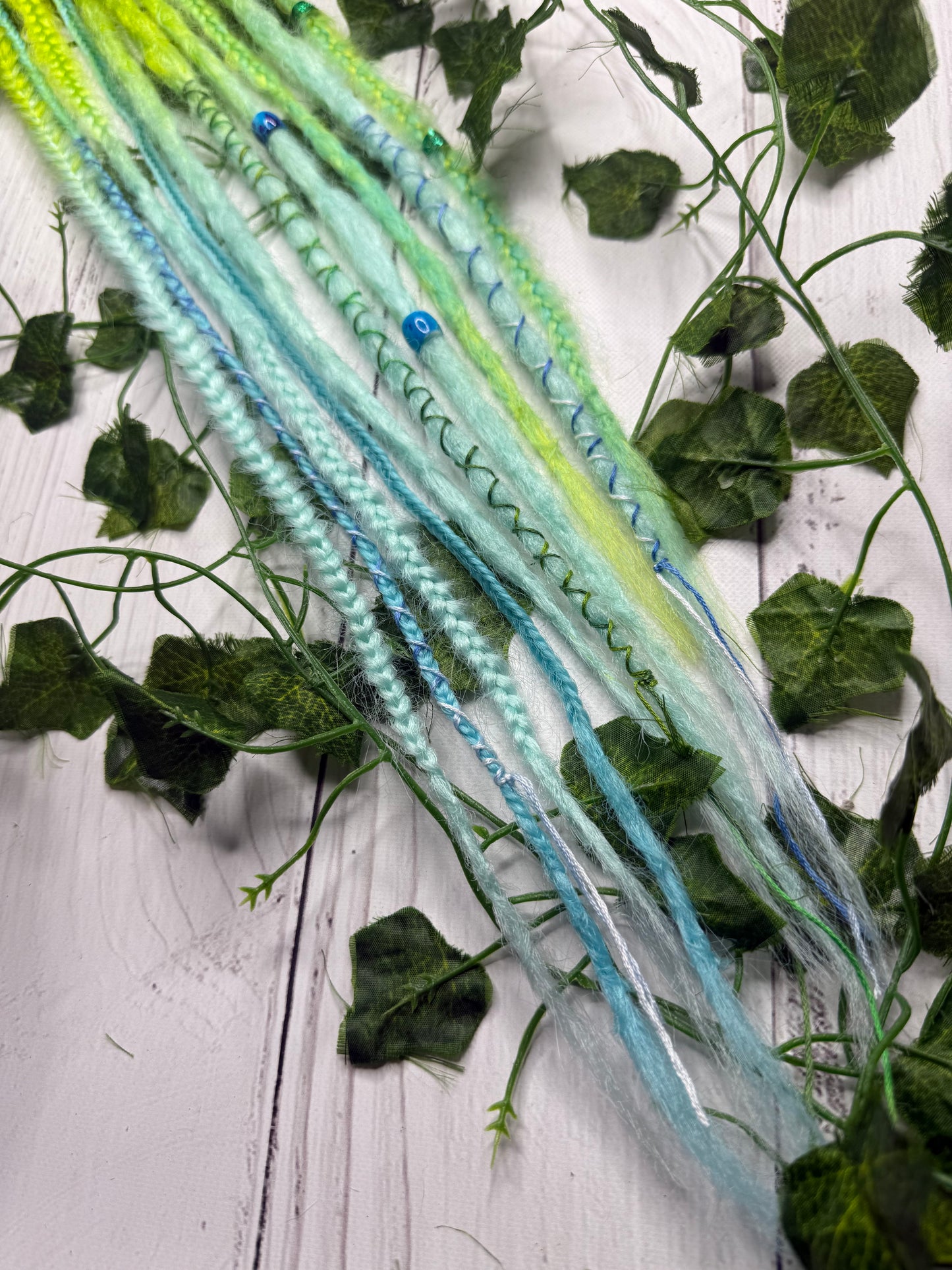 Set of 5, 50-60cm Green and Blue Synthetic Extensions