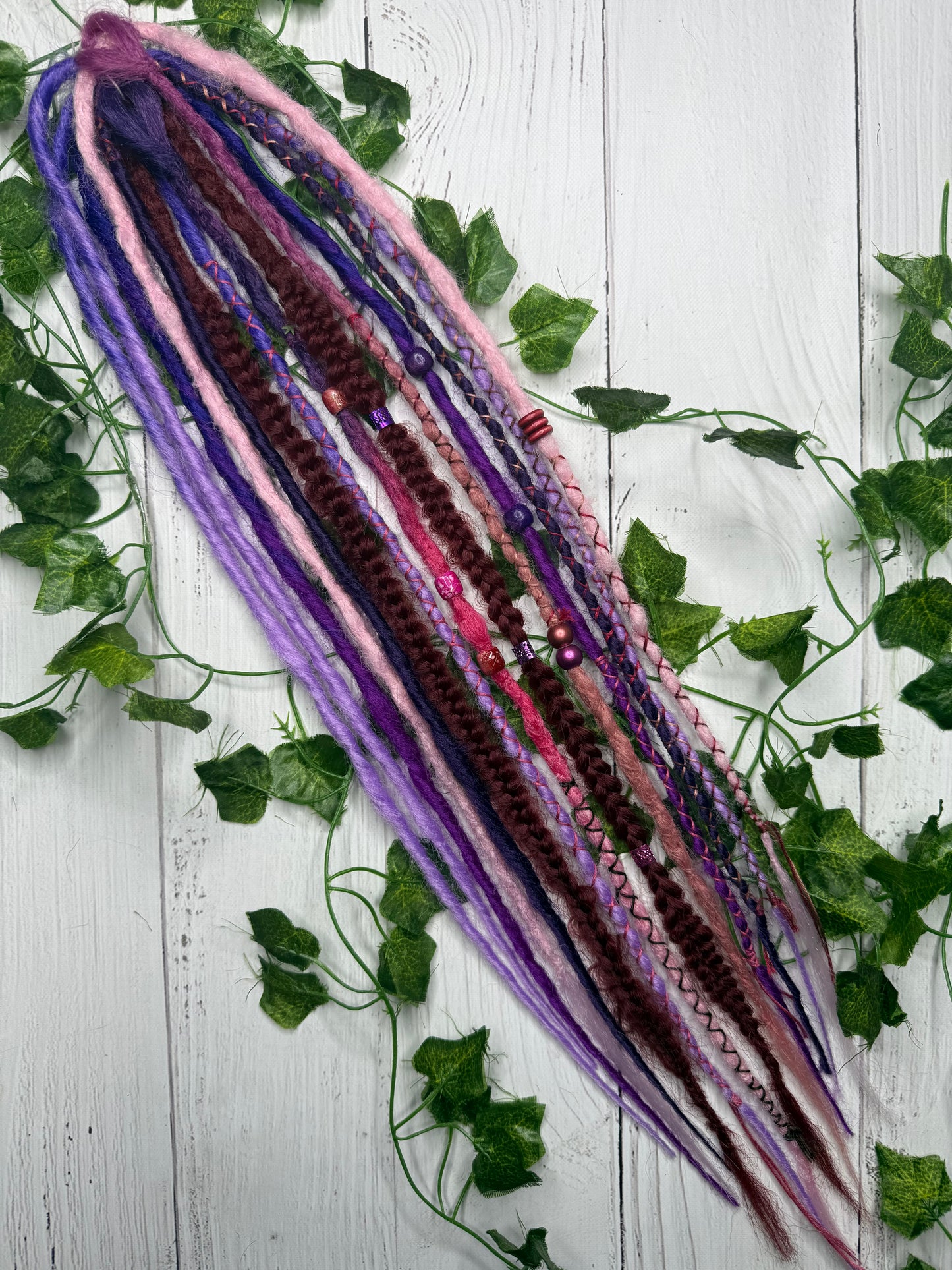 Set of 8, 58-65cm Purple Mix Synthetic Extensions
