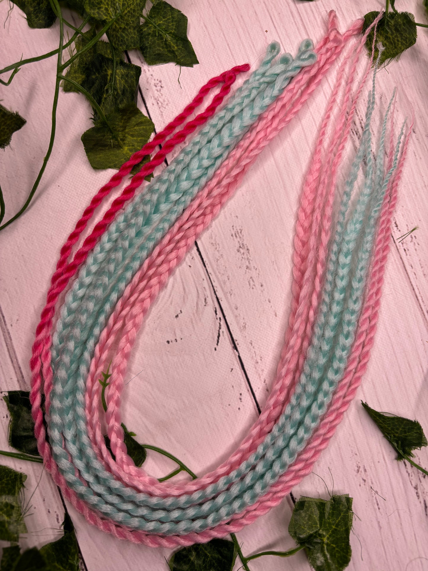 Set of 9, 60-64 Soft Pastel Synthetic Extensions