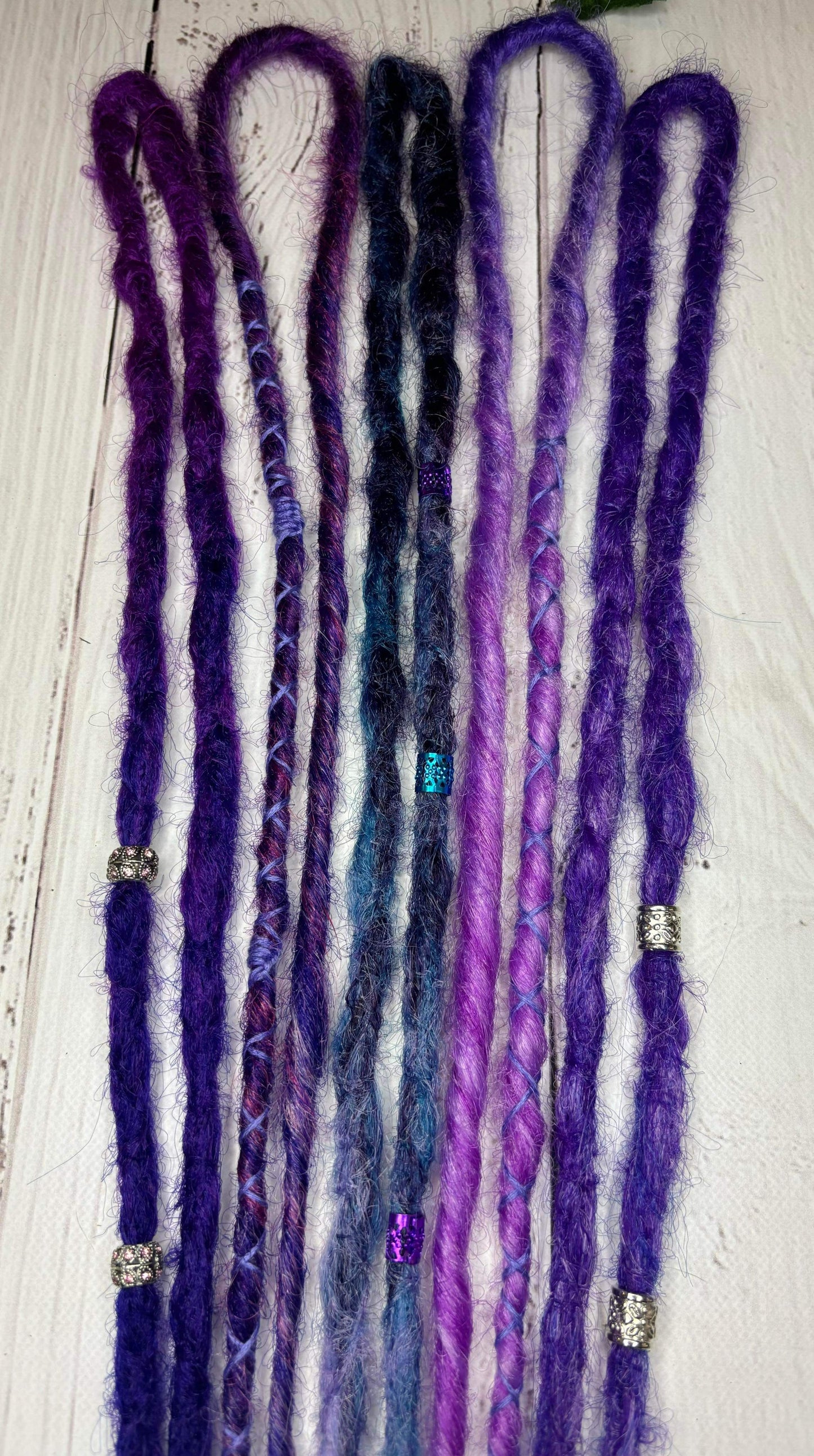 Set of 5, 50-54cm Purple and Blue Synthetic Extensions