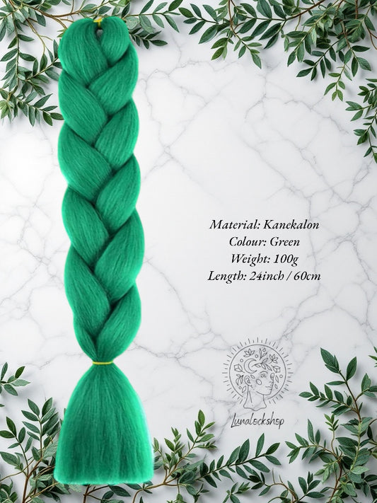 Green Kanekalon Synthetic Hair 60cm 100g (only available for online purchase)