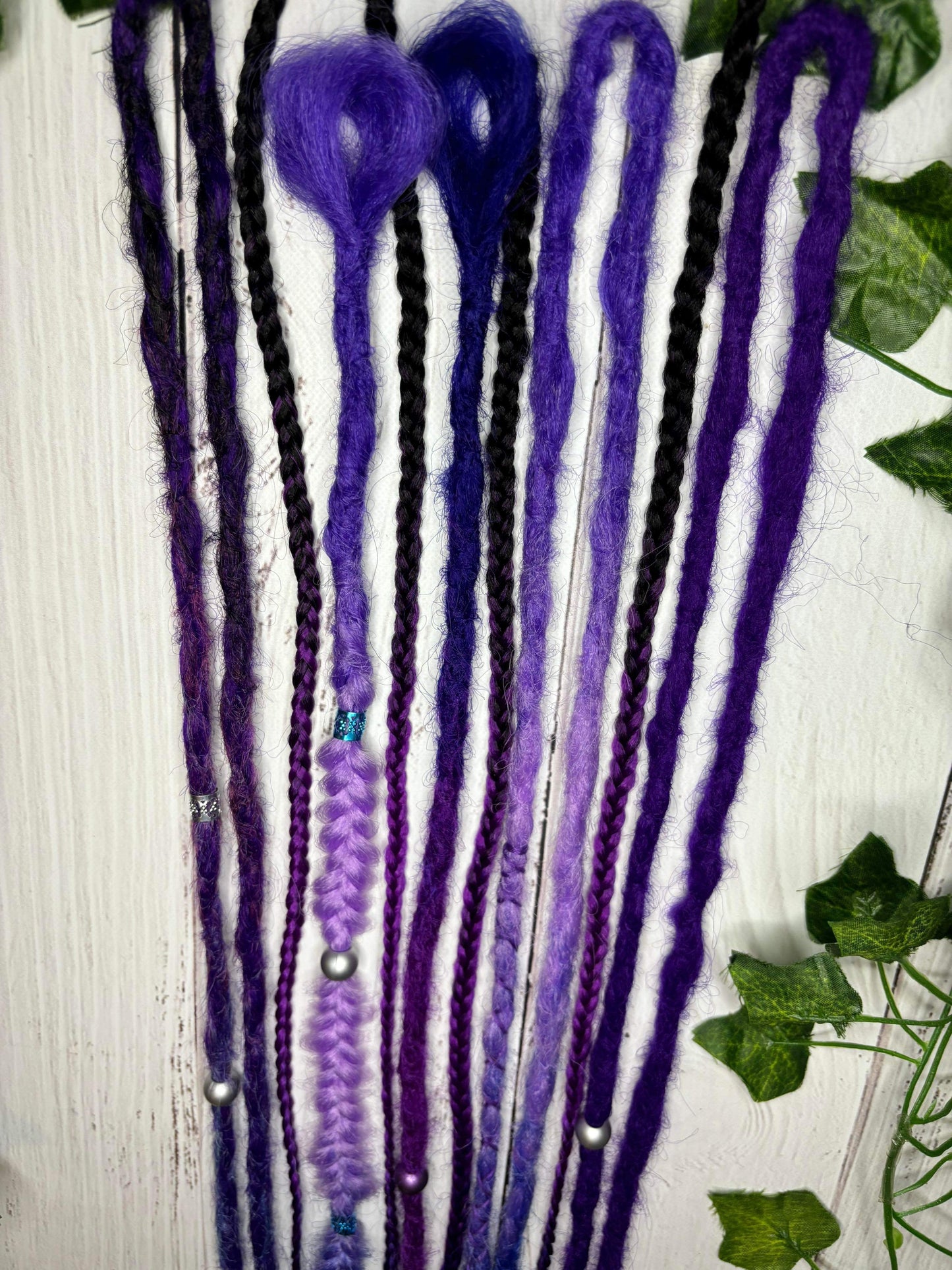 Set of 9, 58-64cm Deep Purple Blend Synthetic Extensions