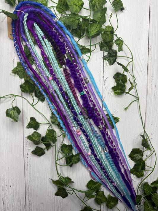 Set of 9 55-62cm Purple Mermaid Extensions (only available for online purchase)