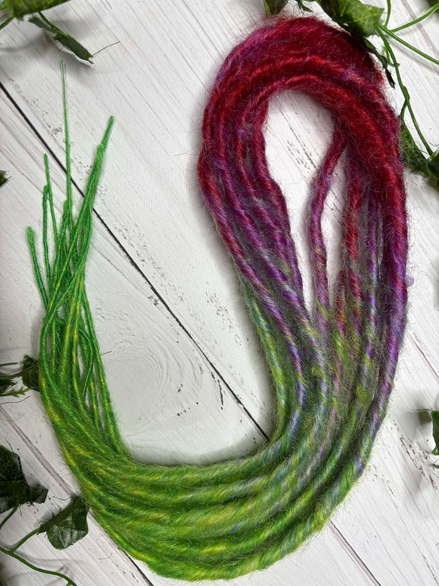 Set of 7, 52-59cm Watermelon Rainbow Twisted Synthetic Extensions (only available for online purchase)