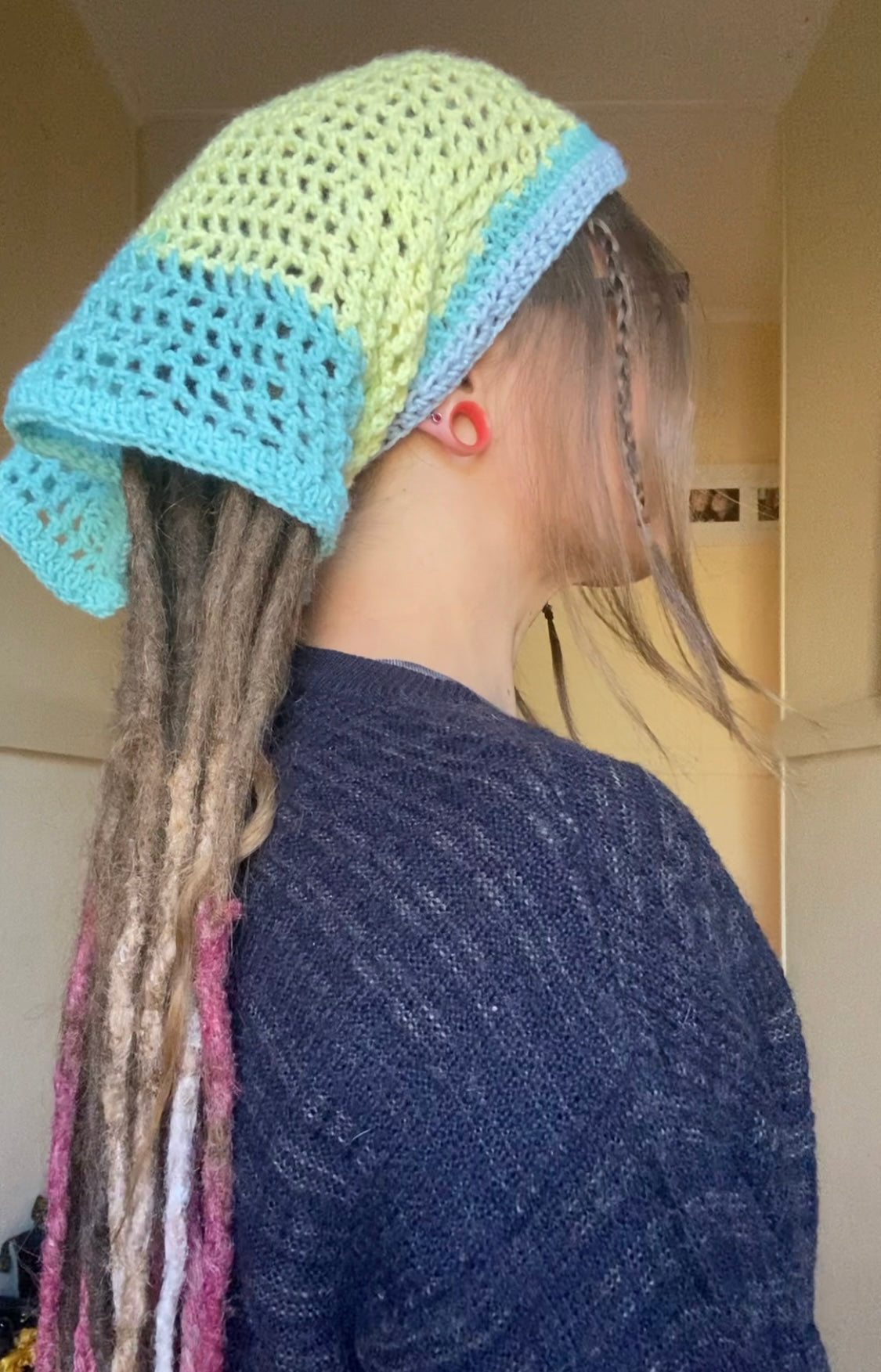 Blue & Yellow Handmade Bandana