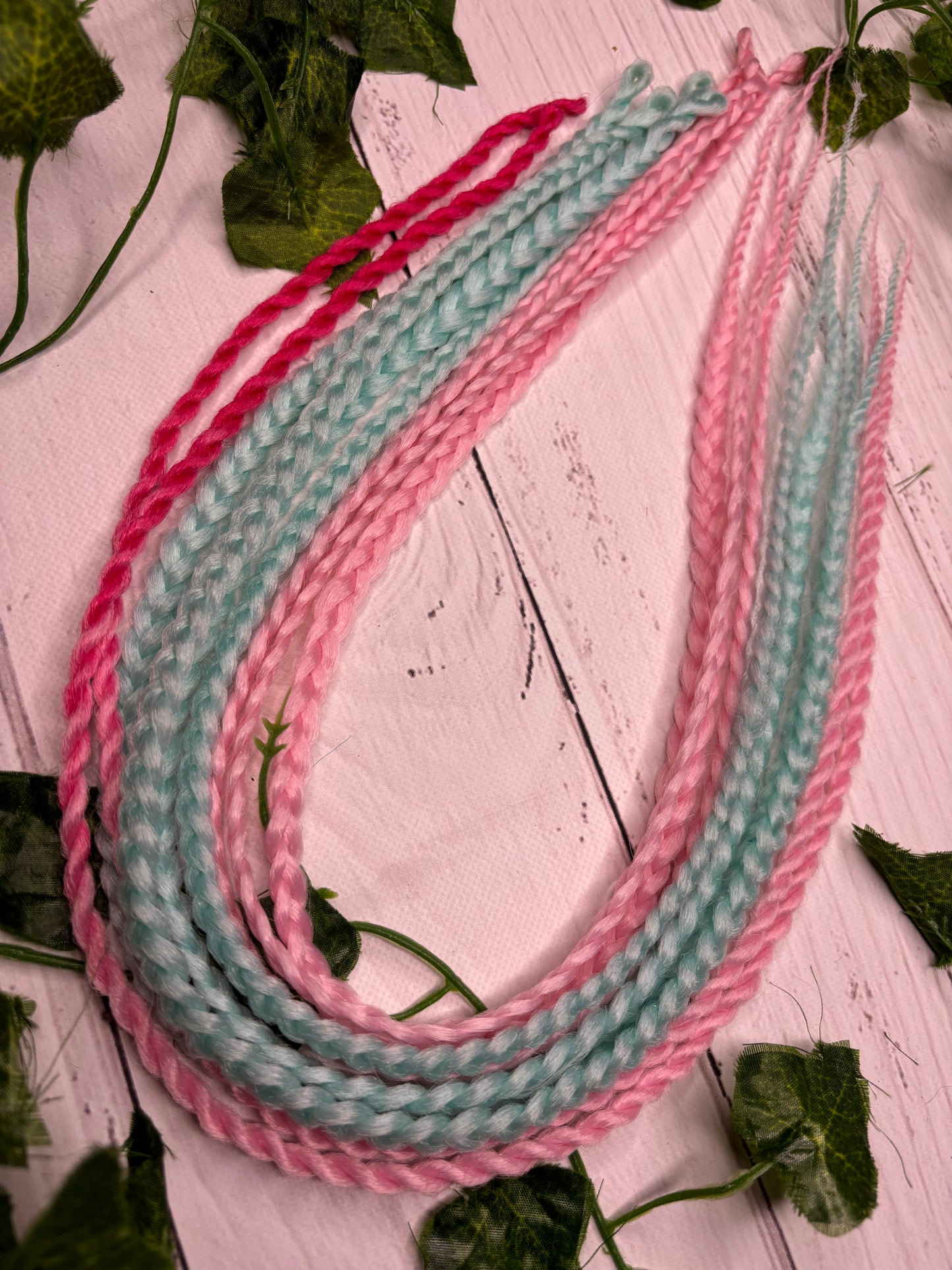Set of 9, 60-64 Soft Pastel Synthetic Extensions