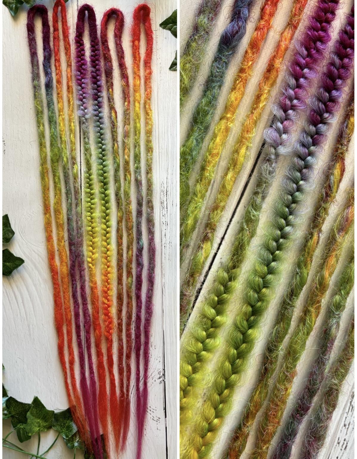 Set of 5 Rainbow Double Ended Dreadlocks