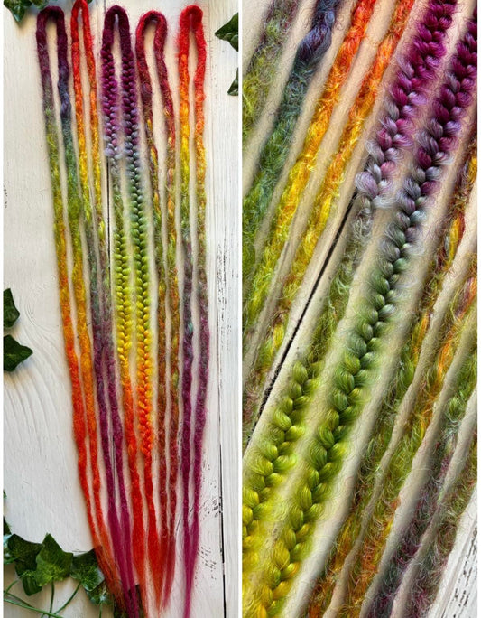 Set of 5 Rainbow Double Ended Dreadlocks