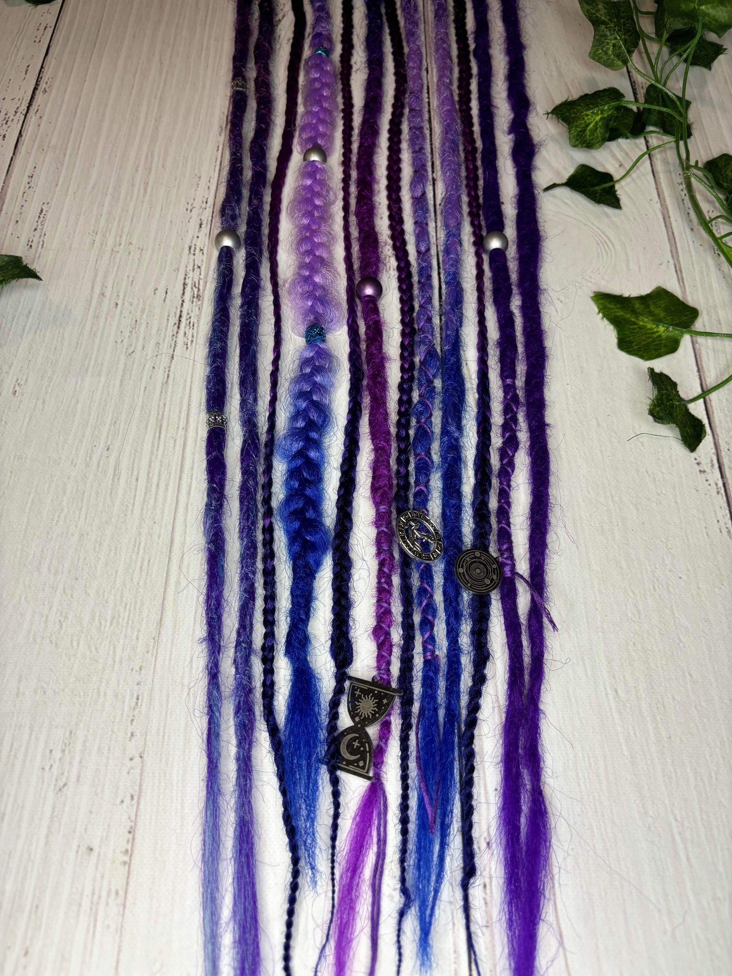 Set of 9, 58-64cm Deep Purple Blend Synthetic Extensions