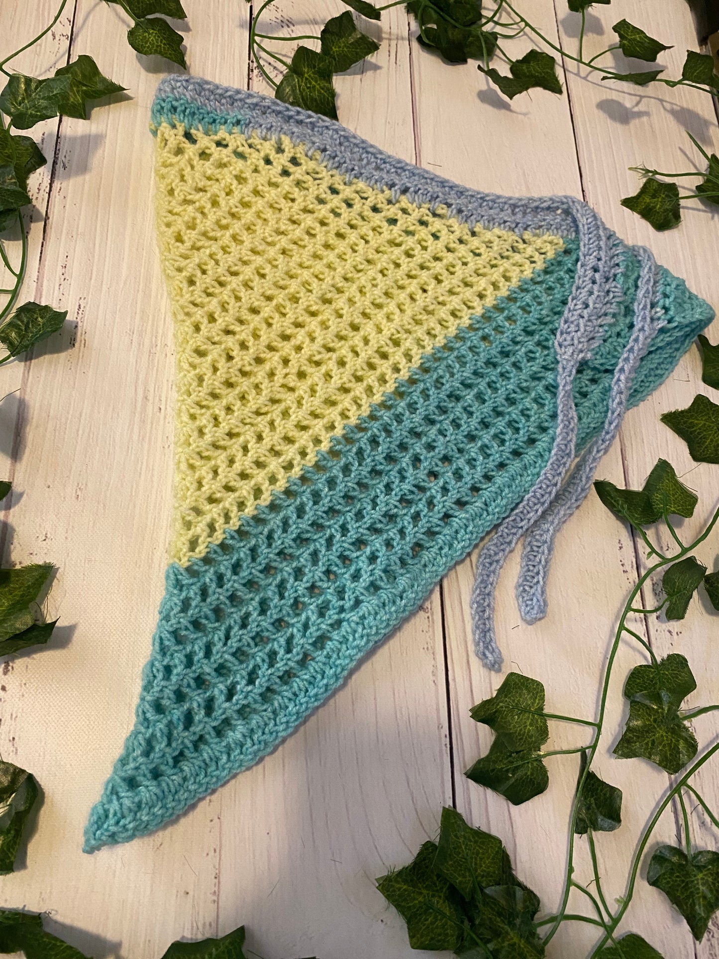 Blue & Yellow Handmade Bandana