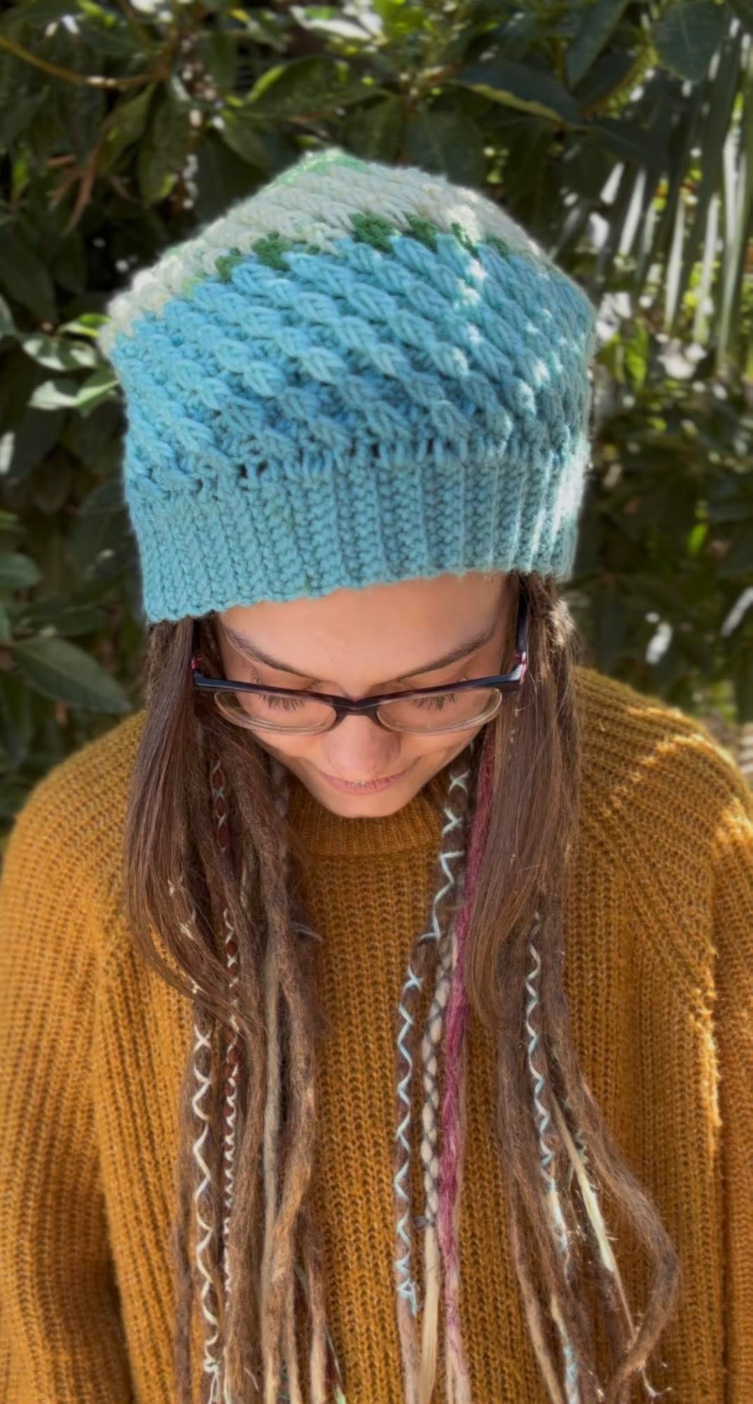 Blue Green Handmade Beanie