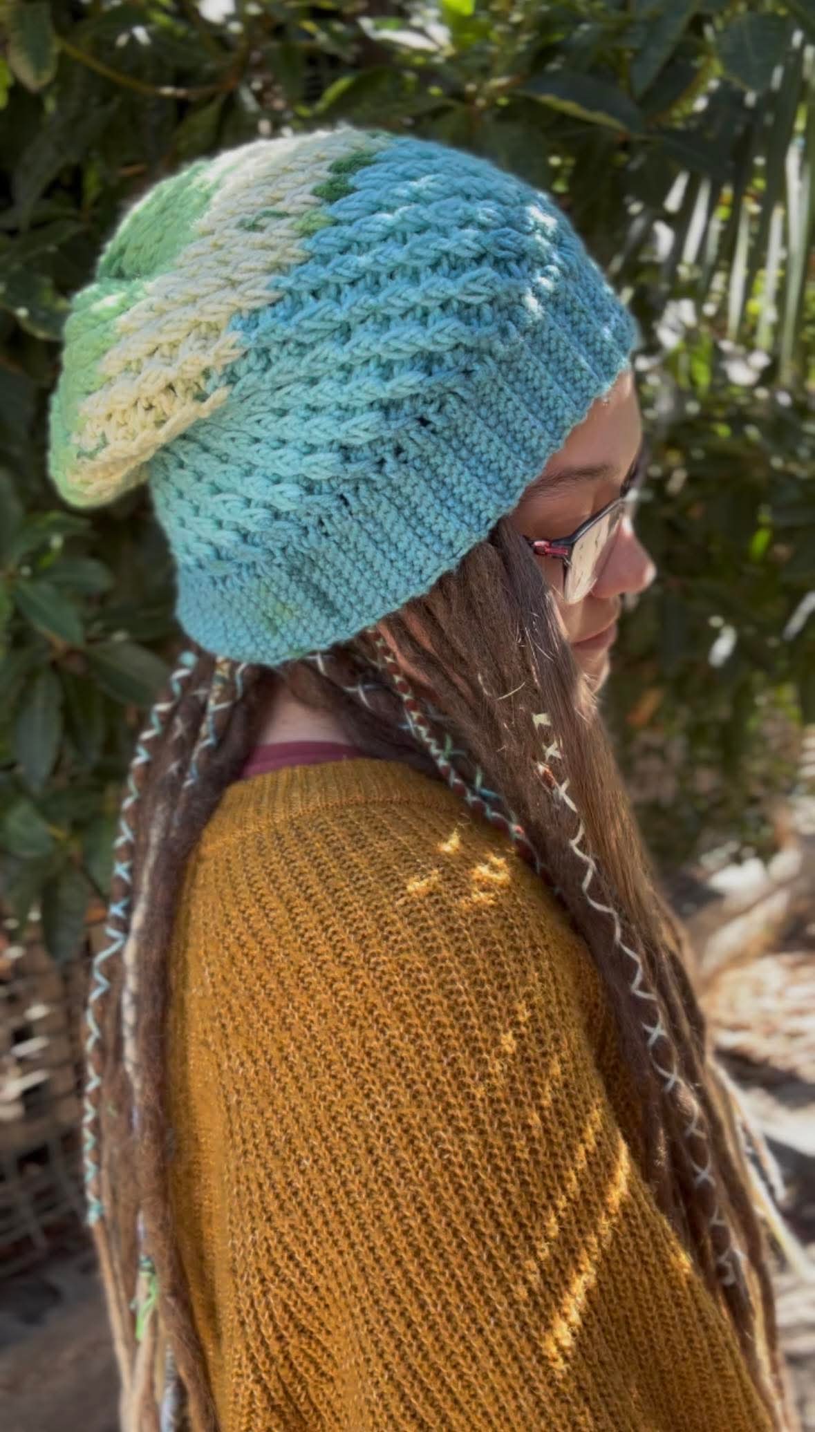 Blue Green Handmade Beanie