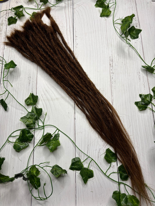 34 Light Brown Micro Thin Human Hair Dreadlock Extensions (only available for online purchase)