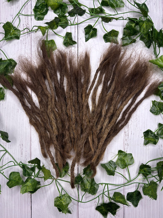 40 Natural Brown Human Hair Dreadlock Extensions