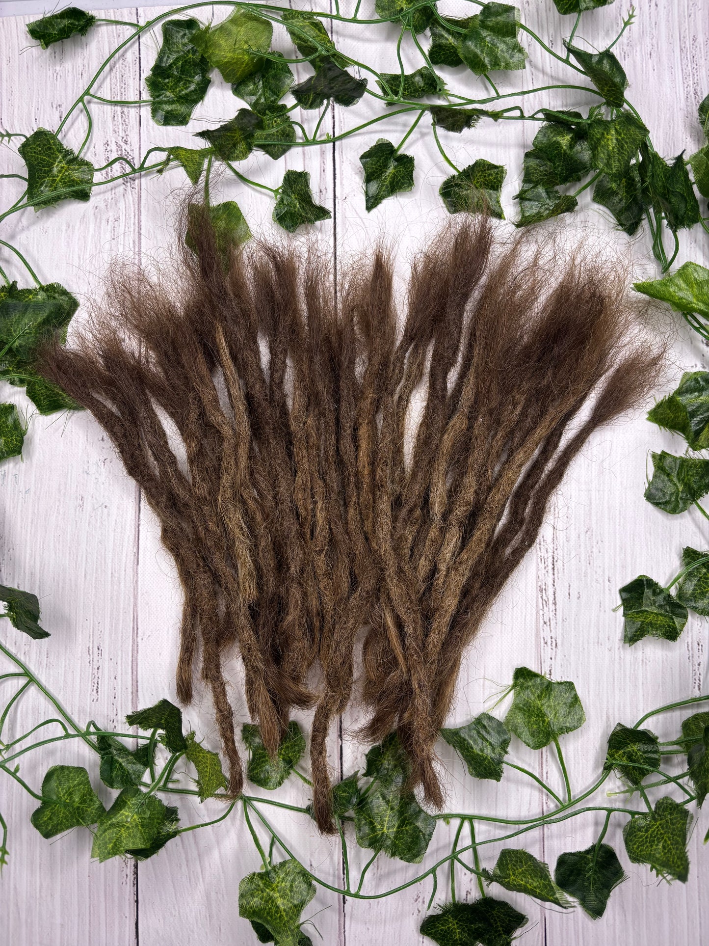 40 Natural Brown Human Hair Dreadlock Extensions