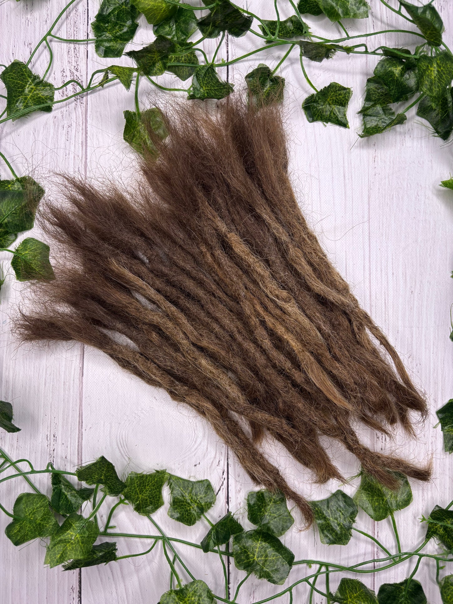 40 Natural Brown Human Hair Dreadlock Extensions