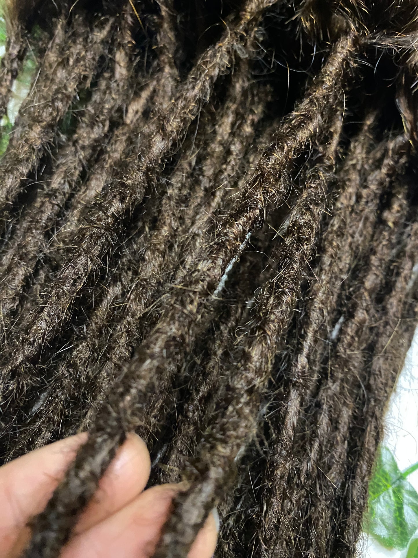 32 Dark Chocolate Brown Human Hair Dreadlock Extensions (only available for online purchase)