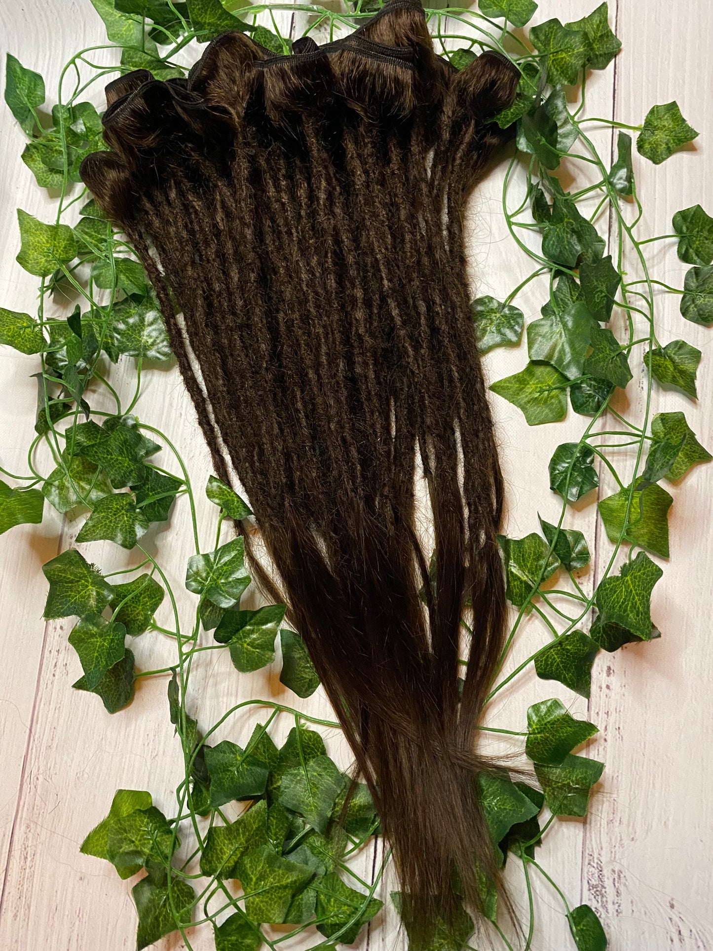 32 Dark Chocolate Brown Human Hair Dreadlock Extensions (only available for online purchase)