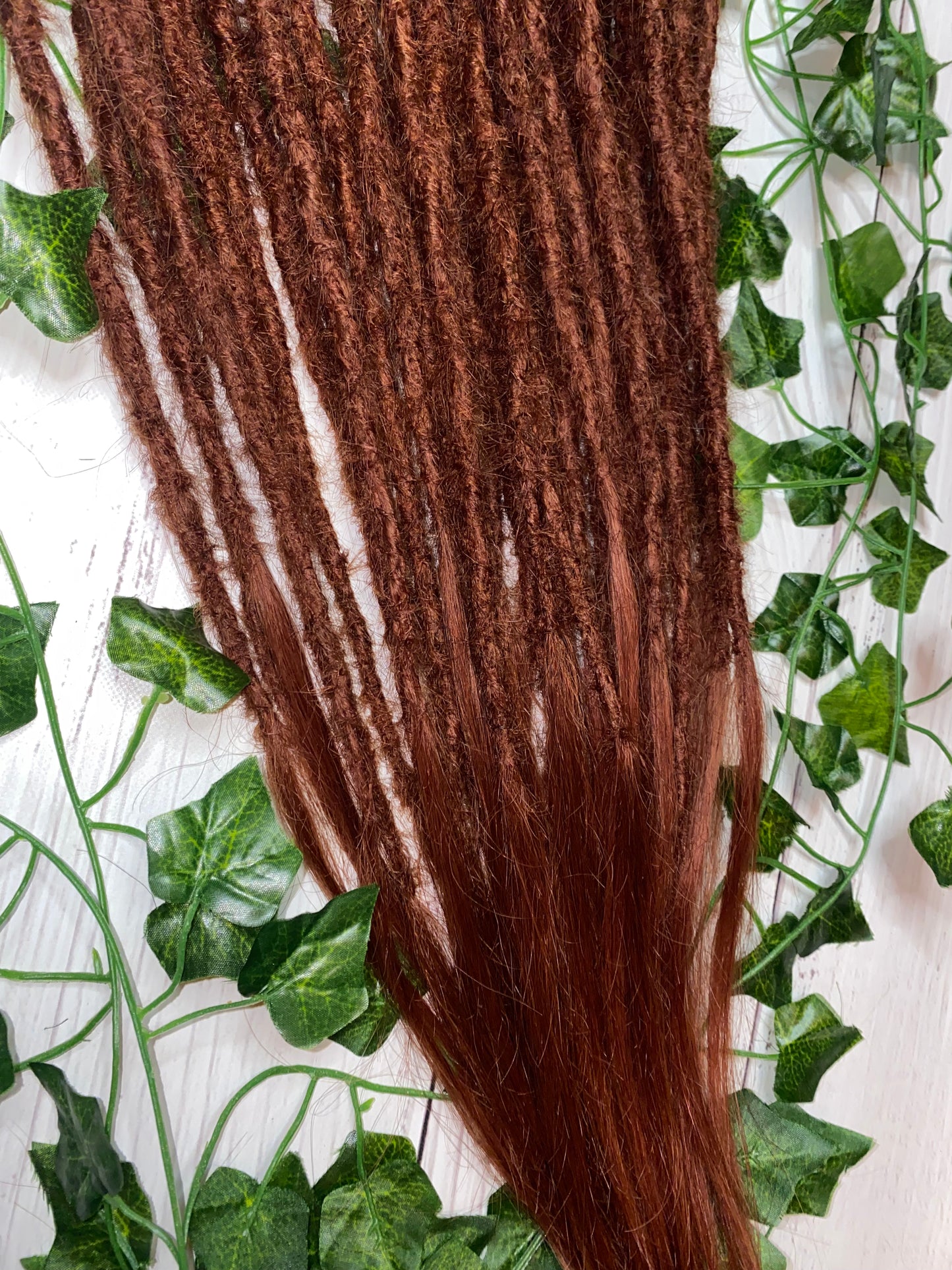 36 Red Auburn Human Hair Dreadlock Extensions (only available for online purchase)