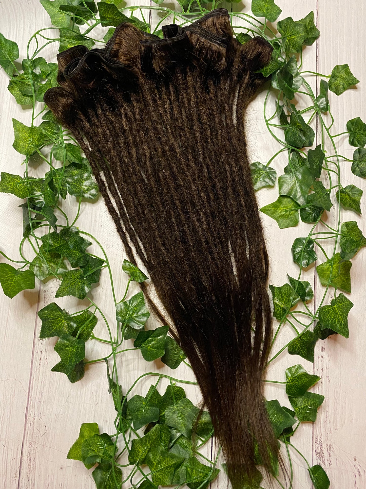 32 Dark Chocolate Brown Human Hair Dreadlock Extensions (only available for online purchase)