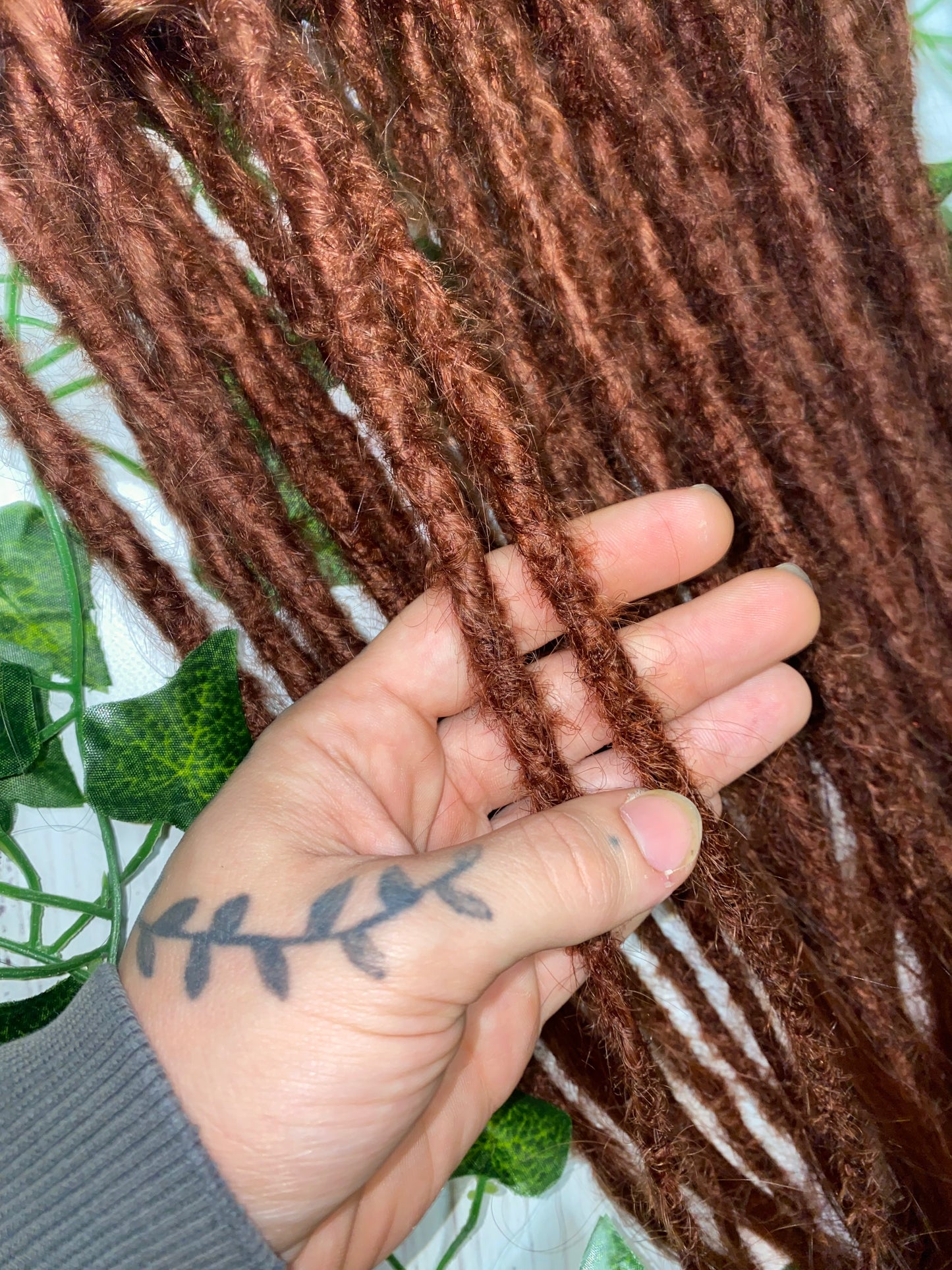 36 Red Auburn Human Hair Dreadlock Extensions (only available for online purchase)