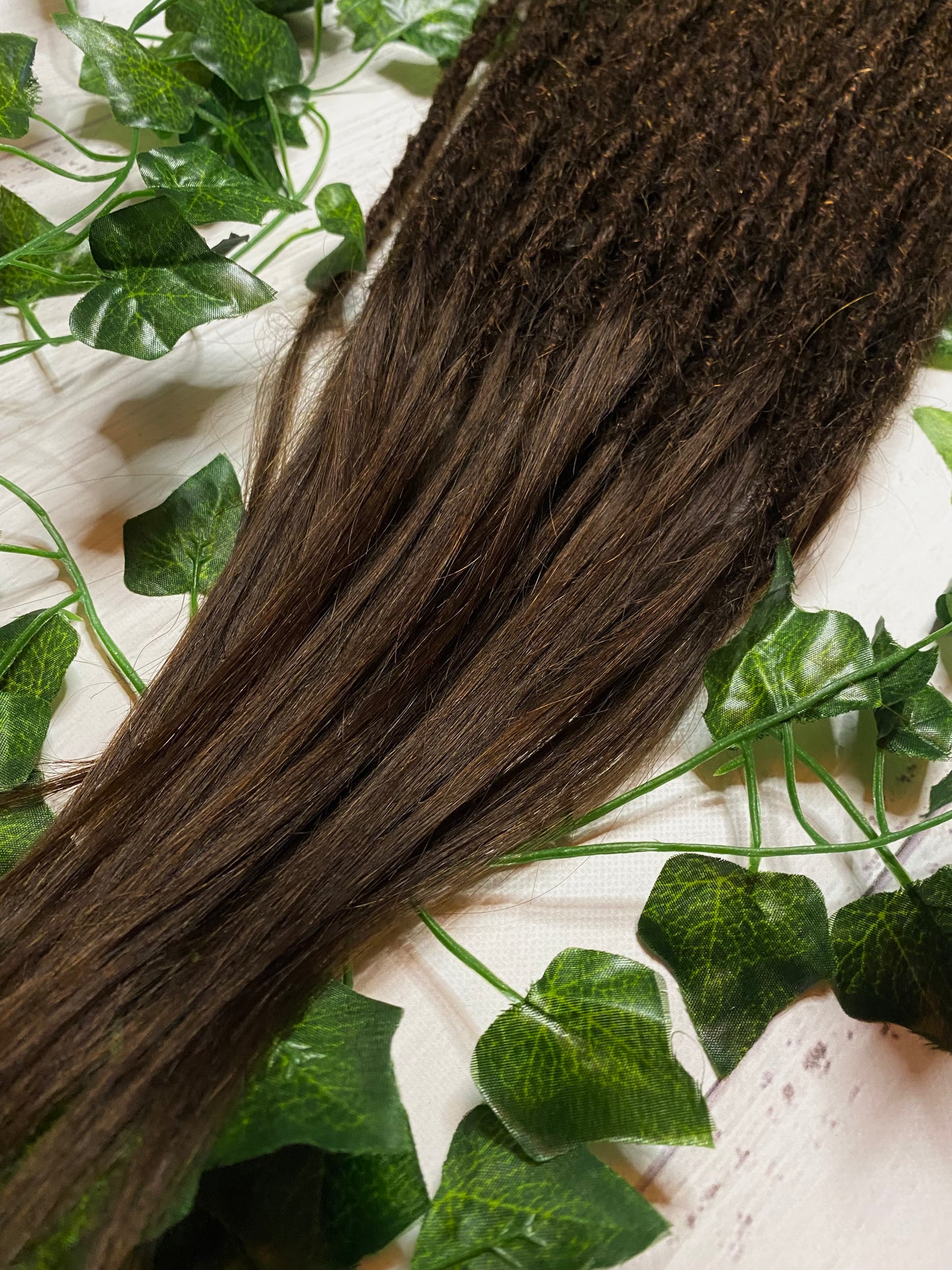 32 Dark Chocolate Brown Human Hair Dreadlock Extensions (only available for online purchase)