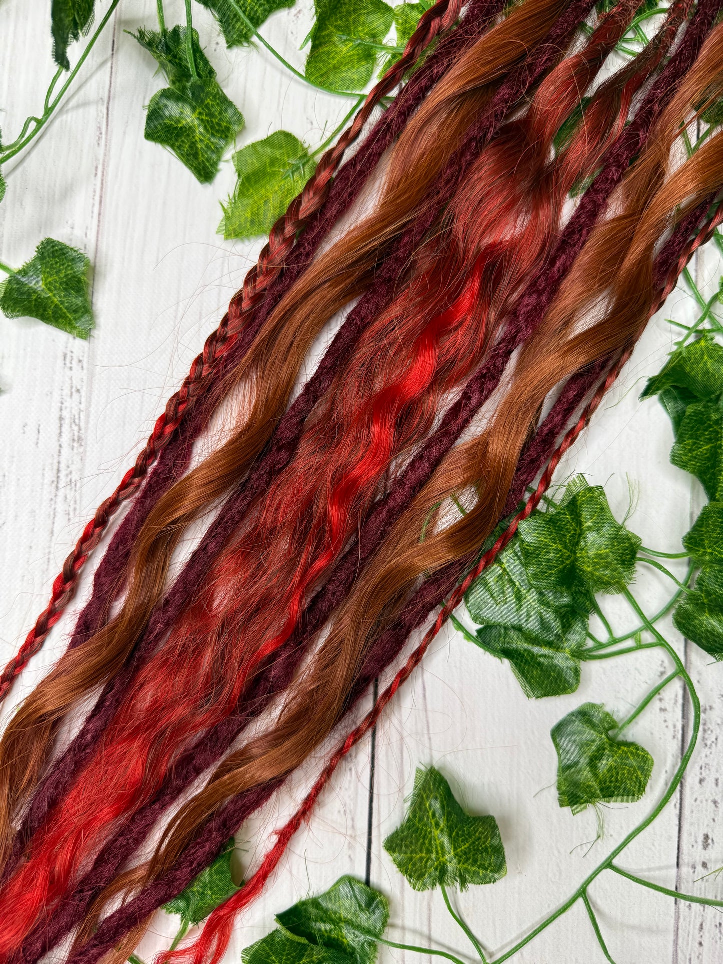 Set of 6, 52-66cm Rust & Roque Mixed Texture Synthetic Extensions