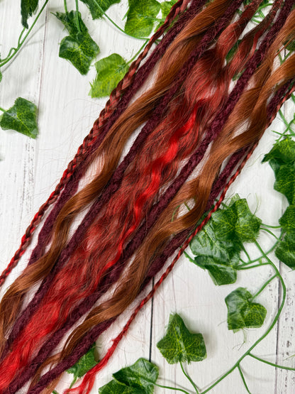 Set of 6, 52-66cm Rust & Roque Mixed Texture Synthetic Extensions