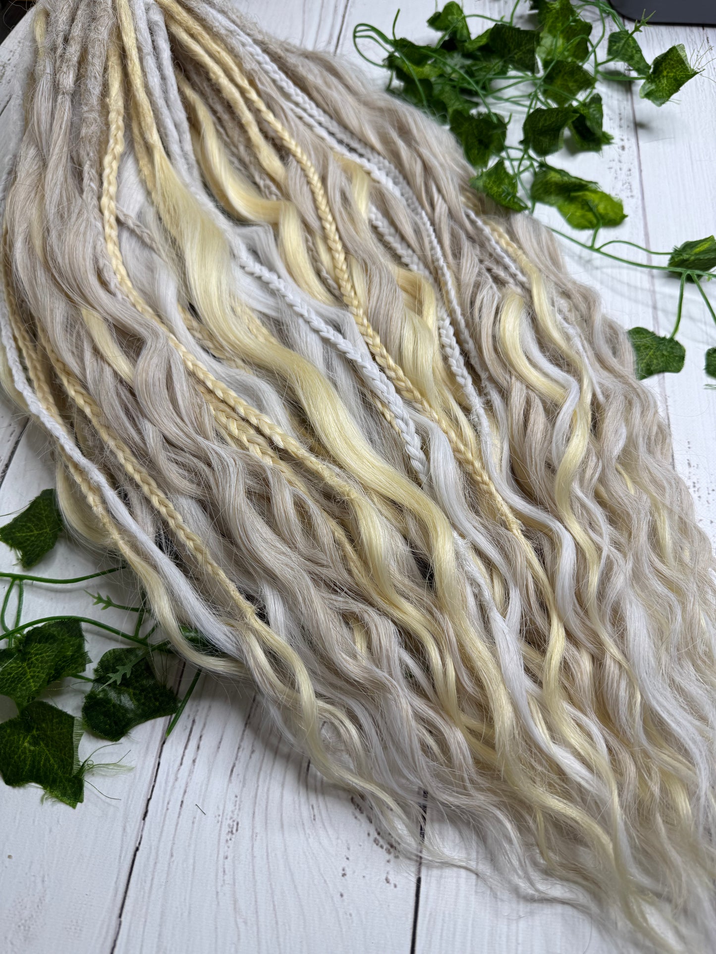 Set of 50, Full Head Anna Wave Extensions with Braided side