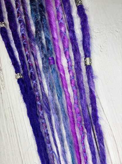 Set of 5, 50-54cm Purple and Blue Synthetic Extensions