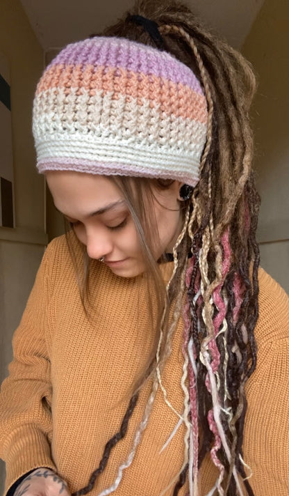 Pink Handmade Beanie with hole