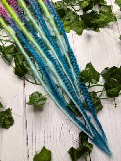 Set of 4, 50-59cm Seafoam Blush Blend Mixed Texture Synthetic Extensions