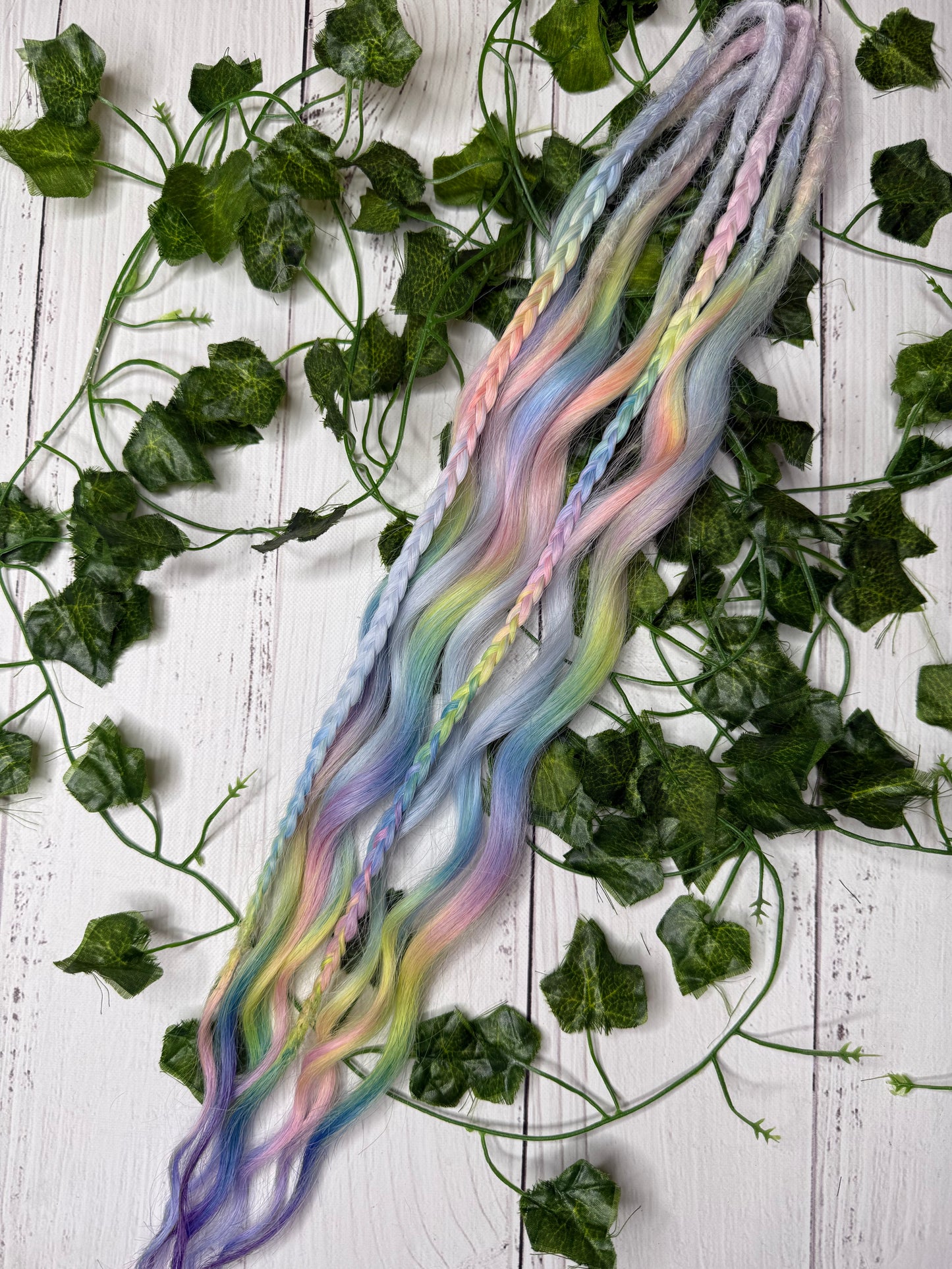 Set of 4, 52cm Rainbow Cloud Mixed Texture Synthetic Extensions
