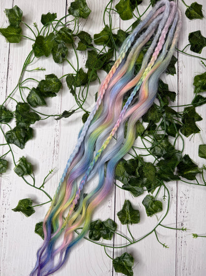 Set of 4, 52cm Rainbow Cloud Mixed Texture Synthetic Extensions