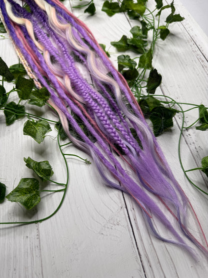 Set of 8, 55-66cm Pastel Fairy Blend Mixed Texture Synthetic Extensions