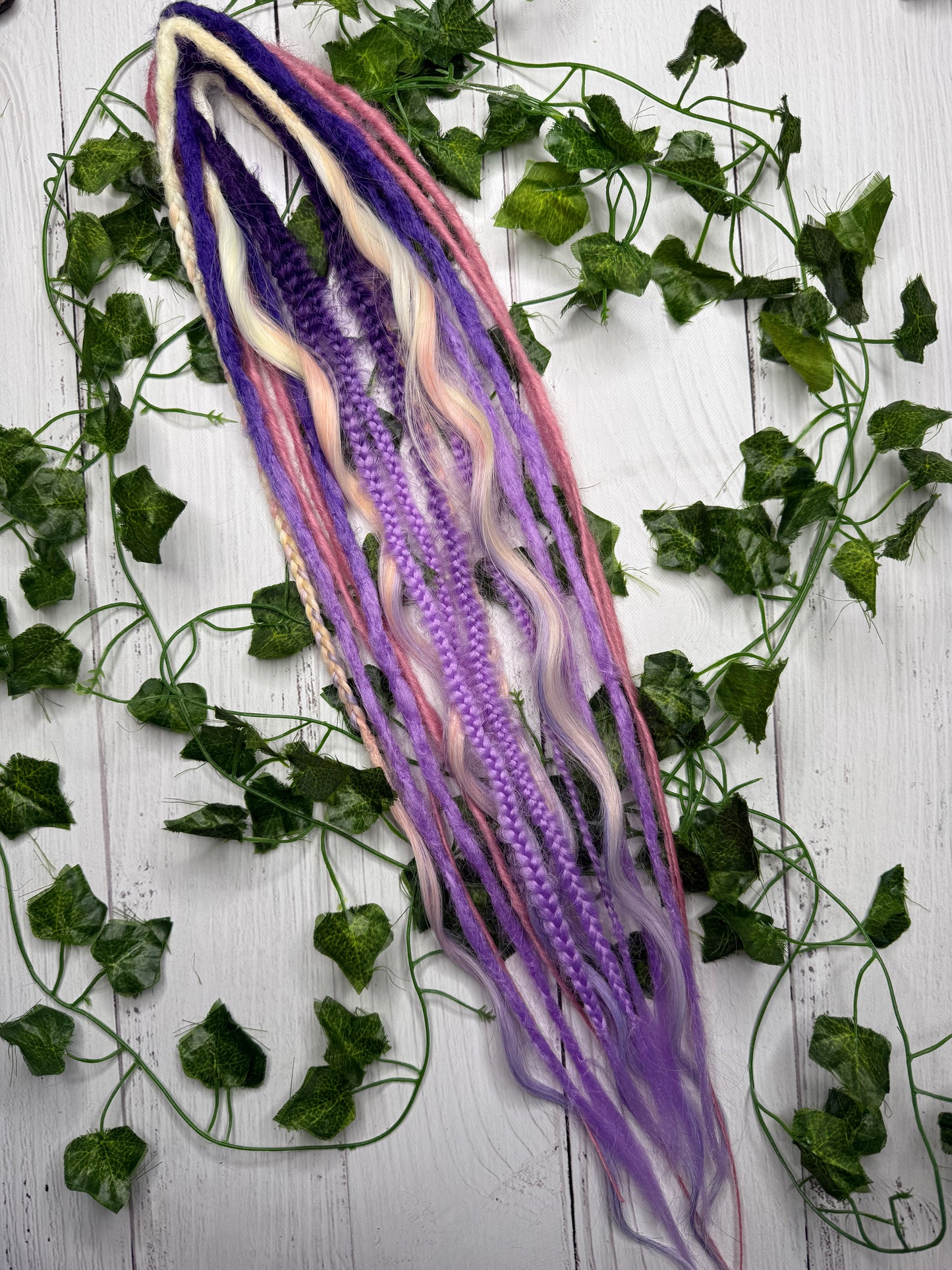 Set of 8, 55-66cm Pastel Fairy Blend Mixed Texture Synthetic Extensions